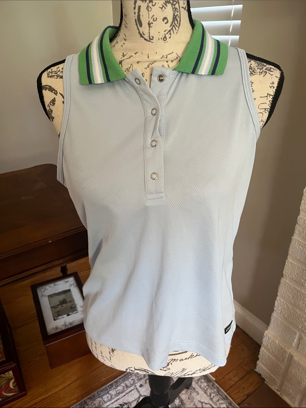 ATHLETA Light Blue Sleeveless Polo Top